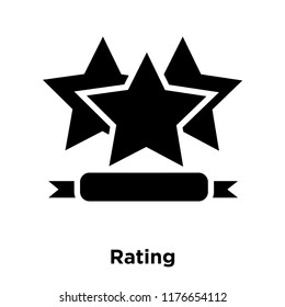 Rating icon vector isolated on white background, logo concept of Rating sign on transparent background, filled black symbol