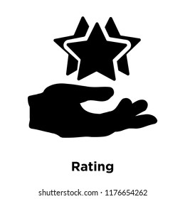 Rating icon vector isolated on white background, logo concept of Rating sign on transparent background, filled black symbol