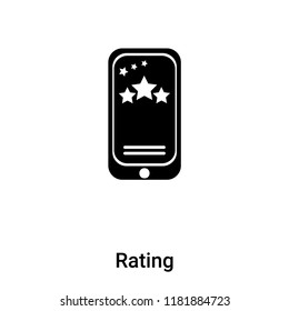 Rating icon vector isolated on white background, logo concept of Rating sign on transparent background, filled black symbol