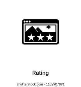 Rating icon vector isolated on white background, logo concept of Rating sign on transparent background, filled black symbol