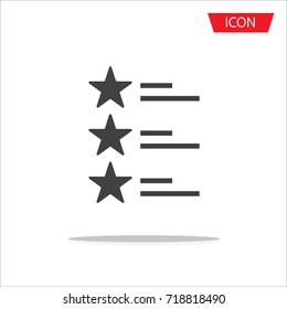 Rating icon vector, review icon vector isolated on white background.