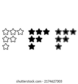 Rating icon vector set. Star illustration sign collection. Ranking symbol. assessment logo.