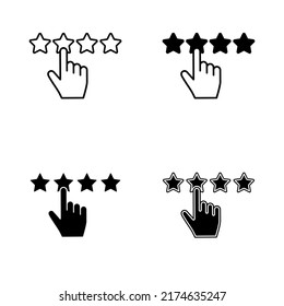 Rating icon vector set. Star illustration sign collection. Ranking symbol. assessment logo.