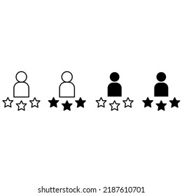 Rating icon vector set. Star illustration sign collection. ranking symbol. assessment logo.