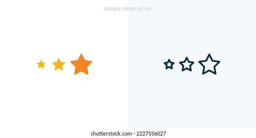 Rating icon for your website, logo, app, UI, product print. Rating concept flat Silhouette vector illustration icon. Editable stroke icons set. EPS file	