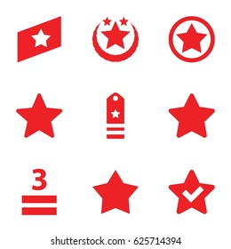 Rating icons set. set of 9 rating filled icons such as 3 allowed, star