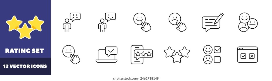 Rating icons set. Linear style. Vector icons