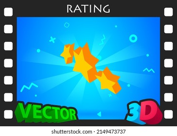 Rating isometric design icon. Vector web illustration. 3d colorful concept