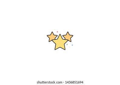 Rating label icon in trendy flat style isolated on white background. Rating label symbol. Vector illustration