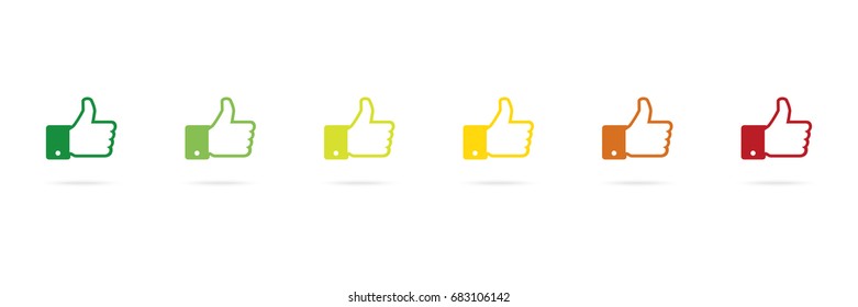 Rating Like icons, flat hand Like icons, Thumb up, Thumb down