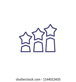 Rating line icon. Bar chart, stars, growth. Customers feedback and reviews concept. Can be used for topics like statistics, marketing, economy, business