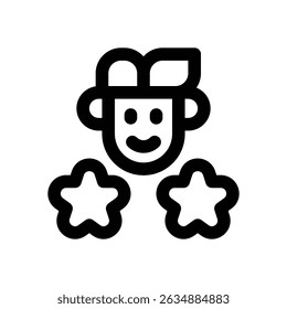 rating line icon. Clean and minimalist vector icon for websites, mobile apps, presentations, and logos. Fully scalable and customizable for any project.