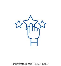 Rating line icon concept. Rating flat  vector symbol, sign, outline illustration.