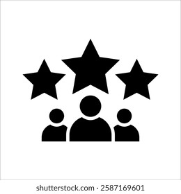Rating line icon. First place, star rating and winning person. Star rating icon. Linear set. Collection of quality lines. Vector
Vector Format