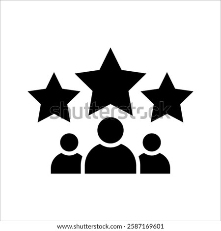Rating line icon. First place, star rating and winning person. Star rating icon. Linear set. Collection of quality lines. Vector
Vector Format