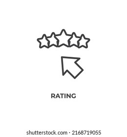 rating line icon. linear style sign for mobile concept and web design. Outline vector icon. Symbol, logo illustration. Vector graphics