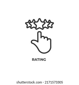 rating line icon. linear style sign for mobile concept and web design. Outline vector icon. Symbol, logo illustration. Vector graphics