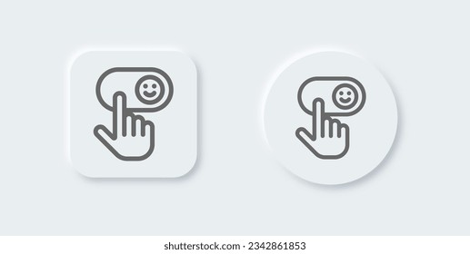 Rating line icon in neomorphic design style. Satisfaction signs vector illustration.