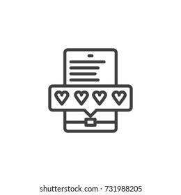 Rating line icon, outline vector sign, linear style pictogram isolated on white. Symbol, logo illustration. Editable stroke