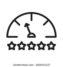 Rating line icon. Simple pictogram of indicator with stars. Credit score measurement symbol