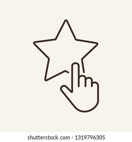 Rating line icon. Star button on white background. Advertising concept. Vector illustration can be used for topics like marketing, digital