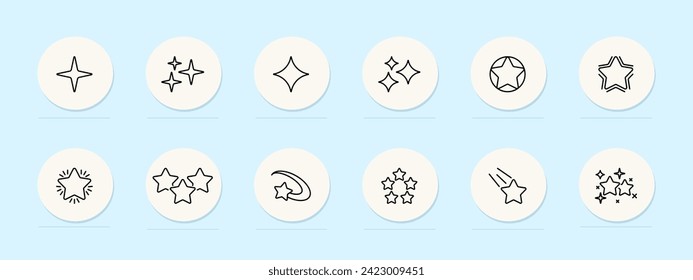 Rating line icon. Rating, stars, gold, excellence, quality, top-tier, performance, review. Pastel color background. Vector line icon for business and advertising