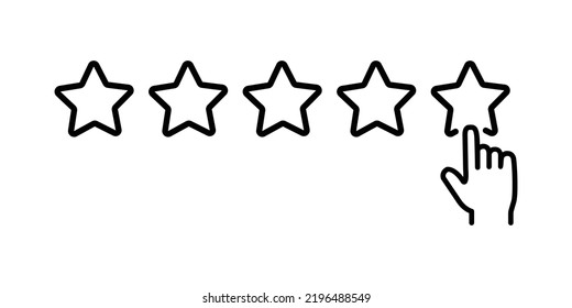 Rating linear icon. Add to favorite button. Thin line illustration. Feedback and review. Star ranking. Contour symbol. Vector isolated outline drawing. Editable stroke