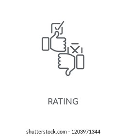 Rating linear icon. Rating concept stroke symbol design. Thin graphic elements vector illustration, outline pattern on a white background, eps 10.