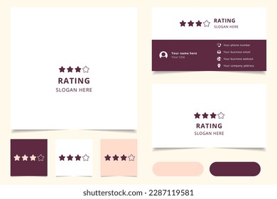 Rating logo design with editable slogan. Branding book and business card template.