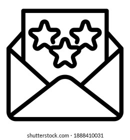 Icono de calificación de correo. Icono de vector de clasificación de contorno de correo para diseño web aislado en fondo blanco