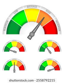 Rating Meter. Dashboard level scale icon. Vector illustration