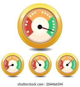 rating meter vector. performance indicators