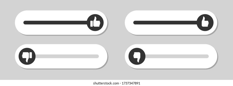 Rating of mobile app. Good rating. Thumb up and thumb down. Flat icons like and dislike. Yes and no. Vector illustration