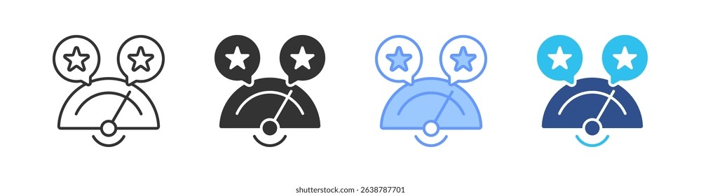 Rating Multi Style Icon Set Vector