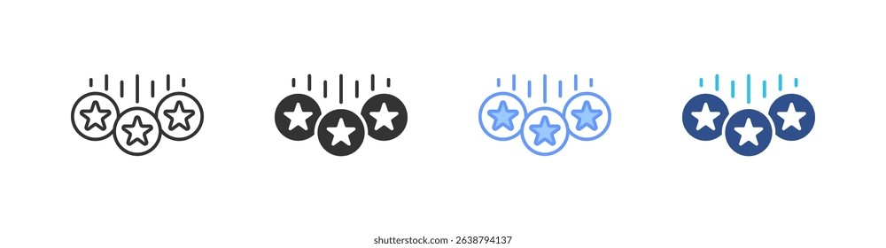 Rating Multi Style Icon Set Vector