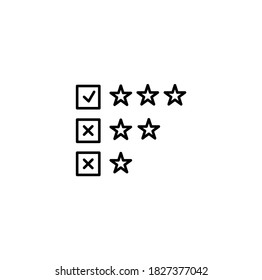 Rating, ranking simple thin line icon vector illustration