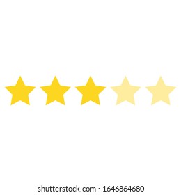 Rating Review icon - Flat design, glyph style icon .Yellow