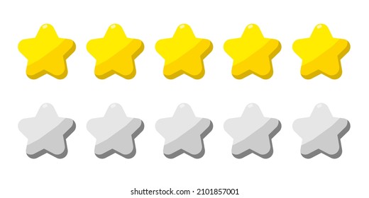 Rating Review icon - Flat design, glyph style icon - Yellow and Grey set