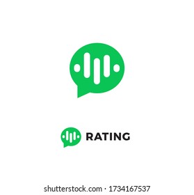 Rating review icon. Online consultation app interface logo. Chat bubble, speech balloon. Customers consulting website. Clients support management service sign. Bot symbol. Rating tracker app icon.