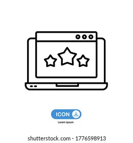 Rating, review icon vector isolated on white background.