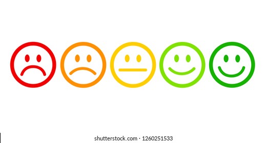 Rating Satisfaction Feedback In Form Of Emotions Excellent Good Normal Bad Awful Vector Illustration