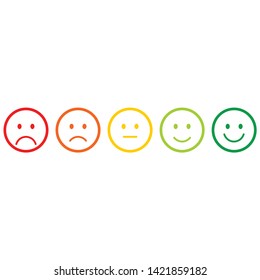 rating satisfaction feedback in form of emotions excellent good normal bad awful vector.