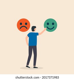 Rating satisfaction feedback in form of emotions. People chooses emoticons with different emotion. Feedback customer and review, social positive rating.
