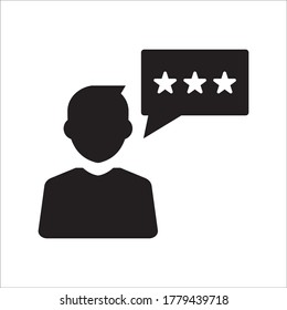 rating satisfaction icon. feedback chat