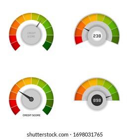 Rating satisfaction mood meter in flat style vector isolated on white.  Vector illustration