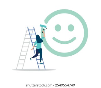 Uma escala de classificação baseada na experiência ou na qualidade de um produto ou serviço, uma opinião e uma revisão para avaliar o resultado, uma pessoa, discutir classificações em uma empresa de pessoas, ilustração vetorial