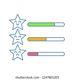 Rating scale color icon. Linear vector