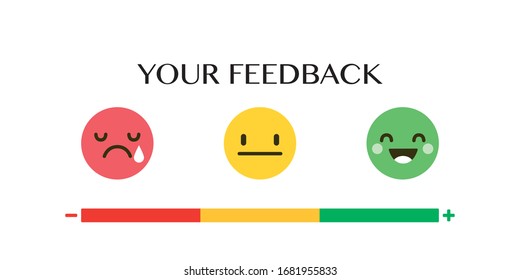 Rating scale in the form of humor emoticons. Vector illustration EPS 10