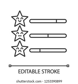Rating scale linear icon. Customer feedback and review. Thin line illustration. Service satisfaction level. Ranking. Contour symbol. Vector isolated outline drawing. Editable stroke