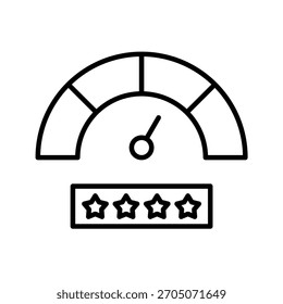 Ilustración vectorial de icono de esquema de escala de calificación